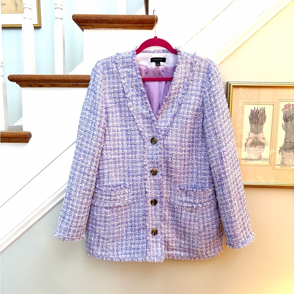 Ann Taylor Lavender Tweed Blazer